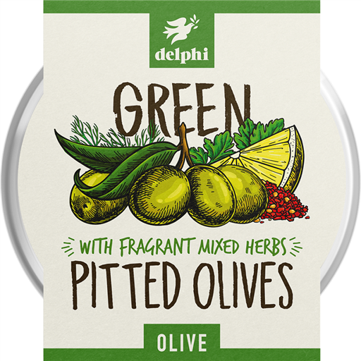 Olives Green Pitted with Herbs