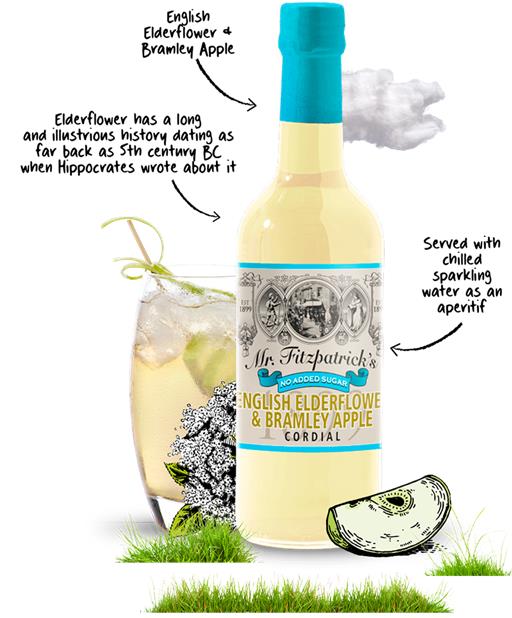Mr Fitzpatrick Cordial Elderflower & Apple *Sugar Free*