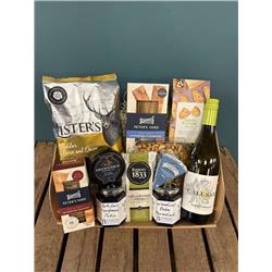 The Cheese & Cracker Hamper With White Wine