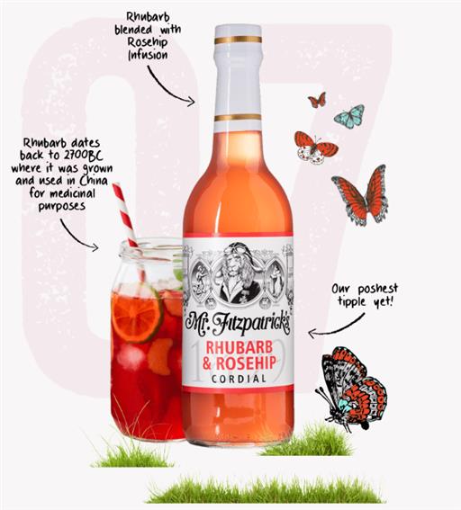 Mr Fitzpatrick Cordial Rhubarb And Rose