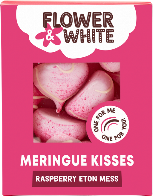 Flower & White Raspberry Eton Mess Meringue Kisses