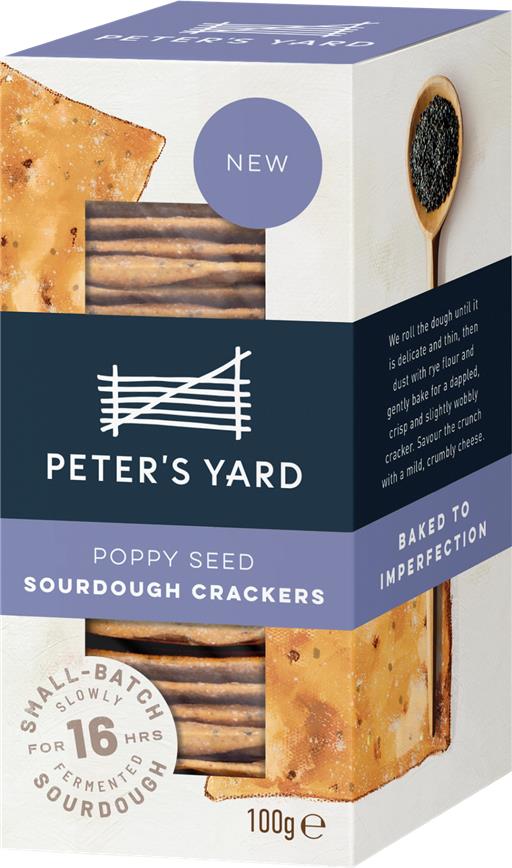 Peters Yard Artisan Sourdough Poppy Seed Crackers