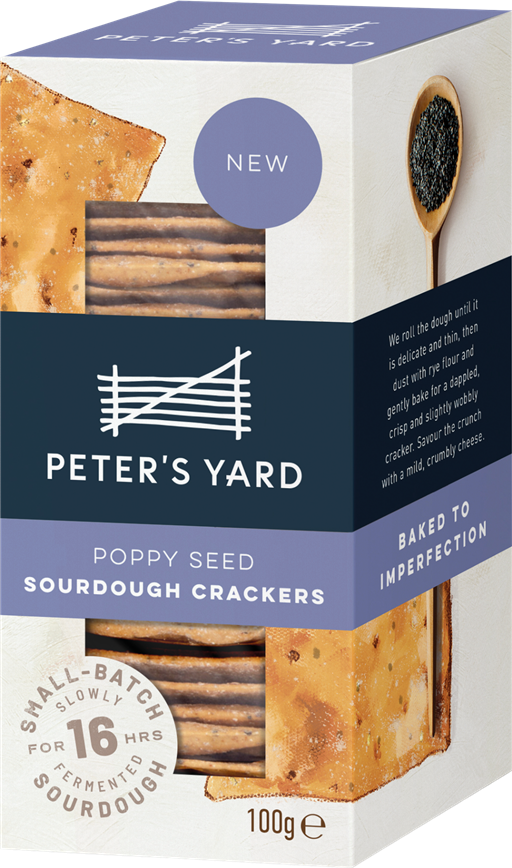 Peters Yard Artisan Sourdough Poppy Seed Crackers