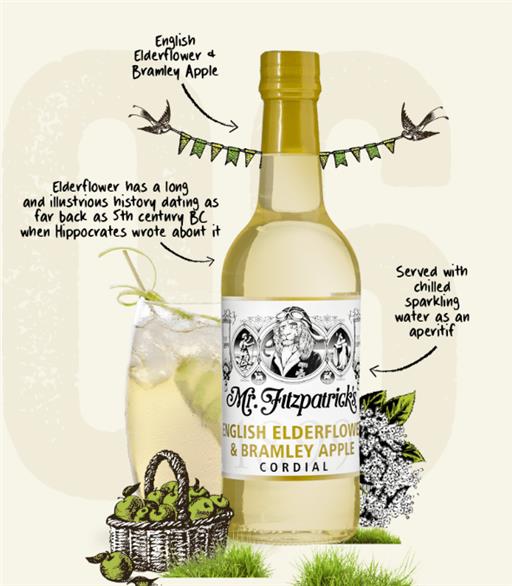 Mr Fitzpatrick Cordial Elderflower & Apple